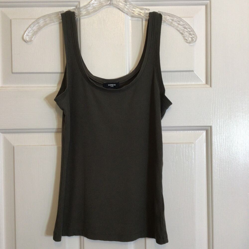 Express Dark Green Tank Top Fitted Size S